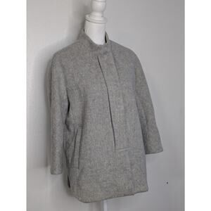 Yarn Size Medium Gray Felted Wool Double Knit Zip Sweater Topper Jacket/Coat